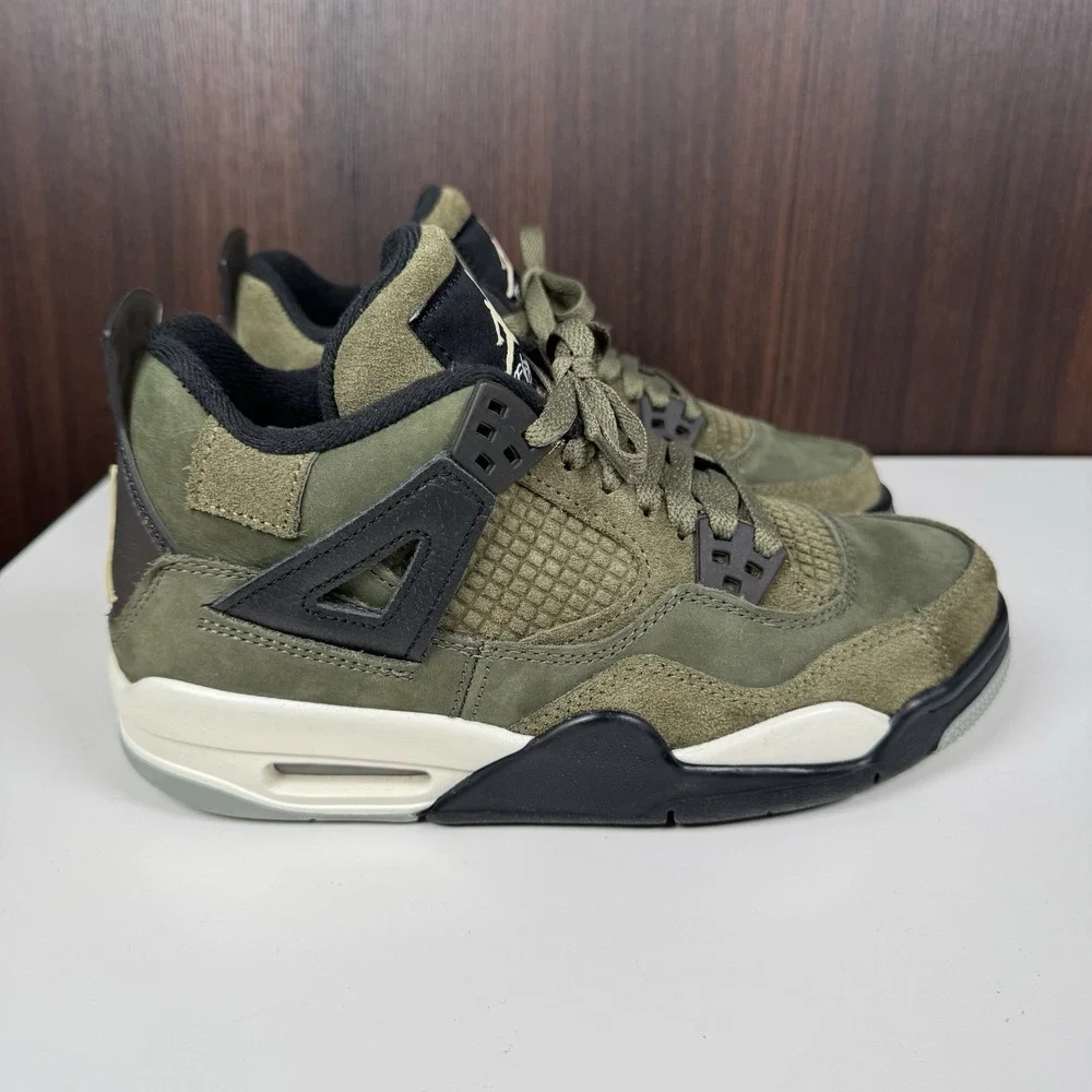 Jordan 4 Retro SE Craft Medium Olive GS FB9928-200 Kids Size 5Y Sneakers